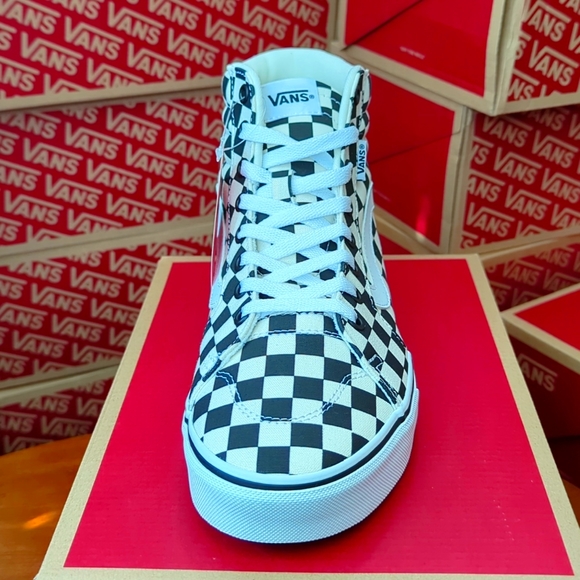 NEW Vans Filmore Hi Checkerboard Black/ Marshmallow- Multi Sizes - Picture 16 of 16